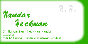 nandor heckman business card